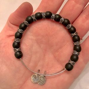 Alex and Ani Black Beaded Bangle Bracelet